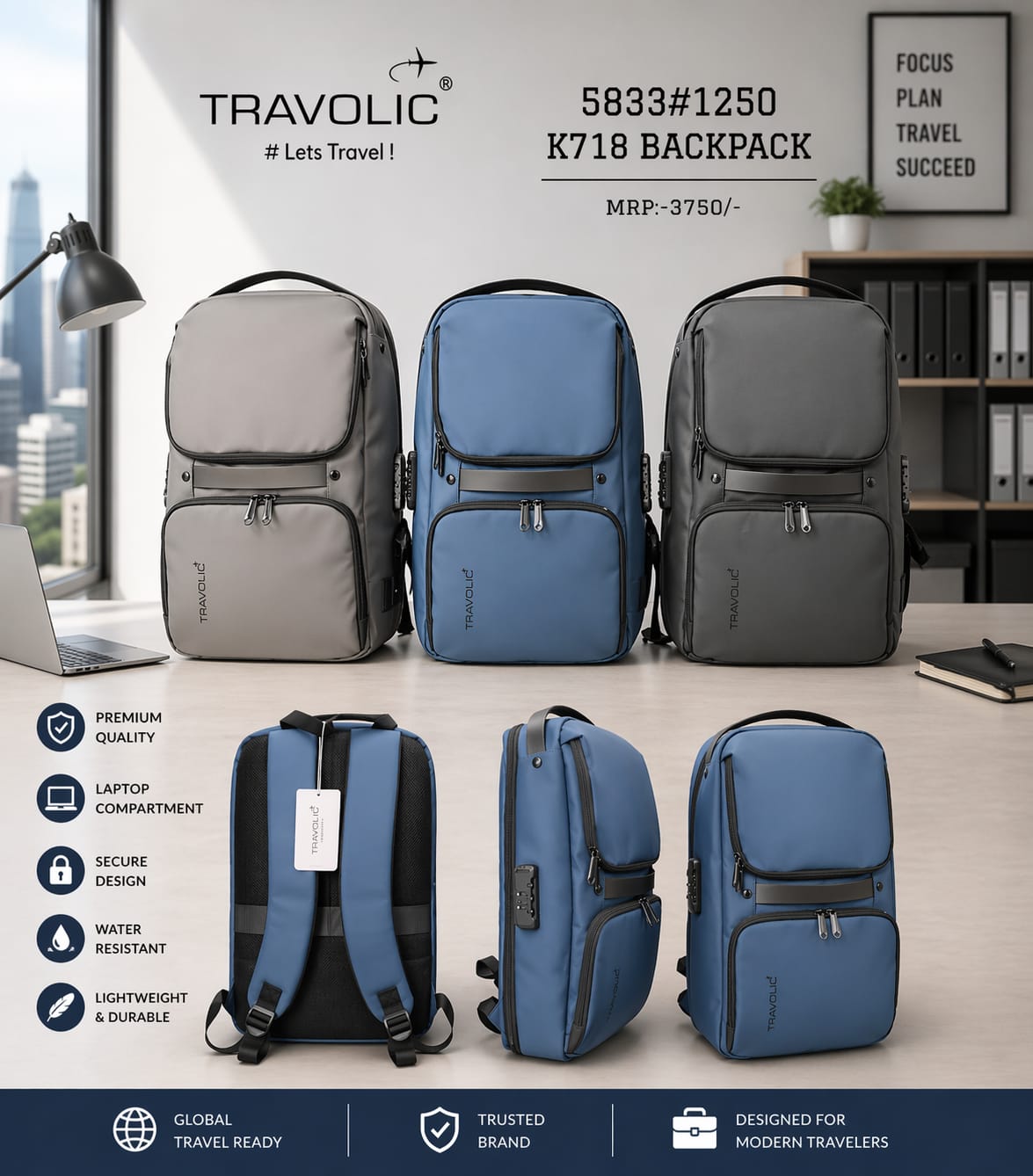 Business Backpack With Laptop Compartment