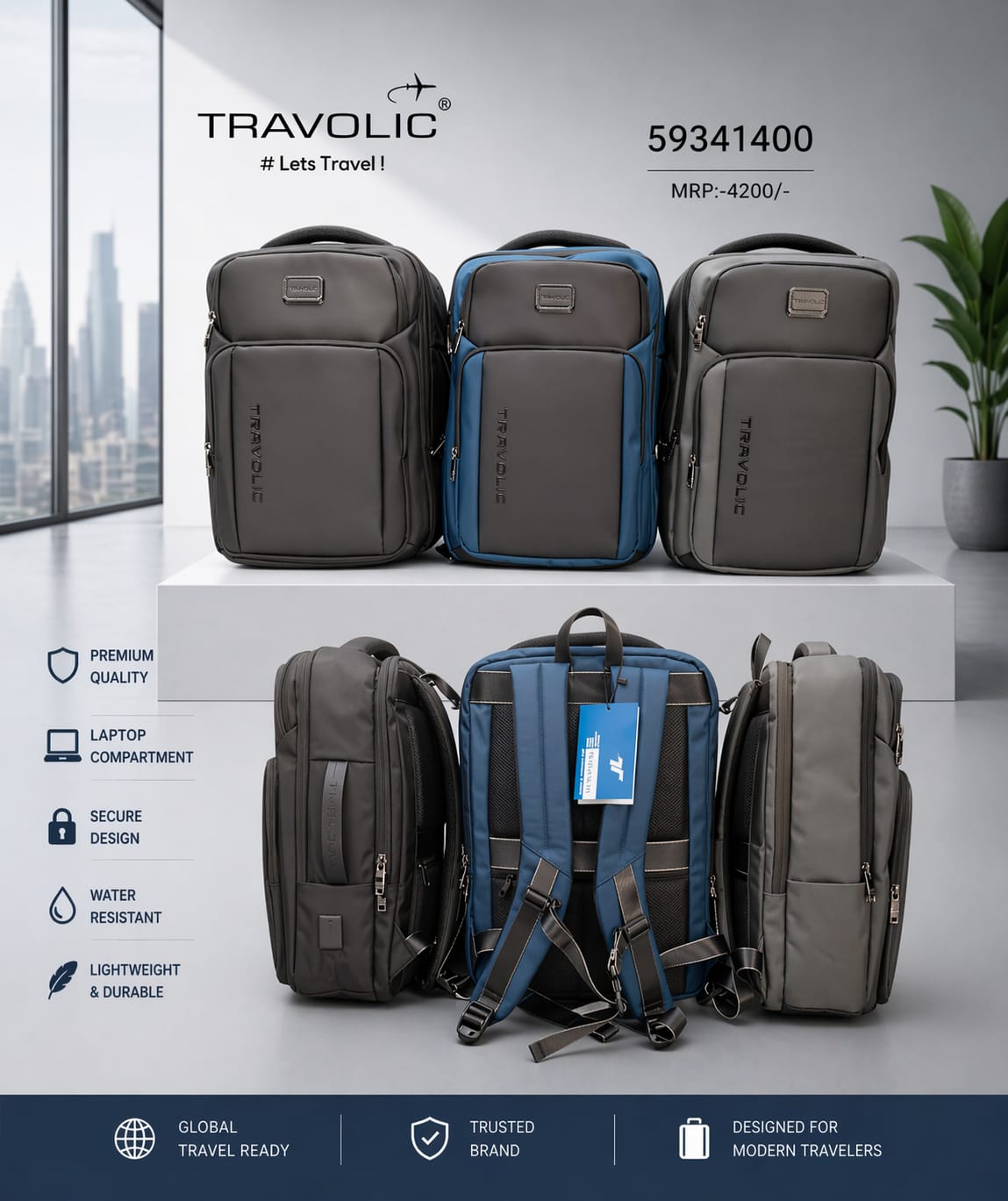 TRAVOLIC Urban Pro Laptop Backpack