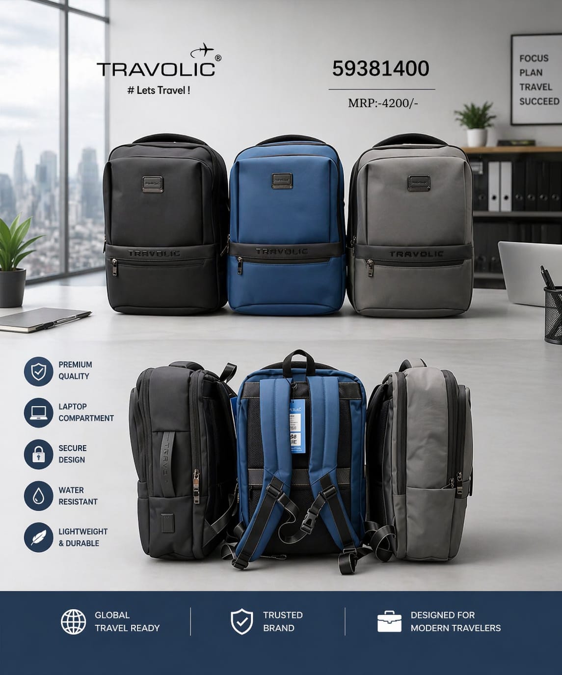Travolic Metro Elite laptop Backpack