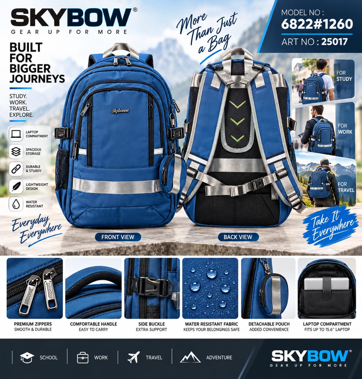 TRAVOLIC Premium Laptop & Travel Backpack – 15.6 Inch
