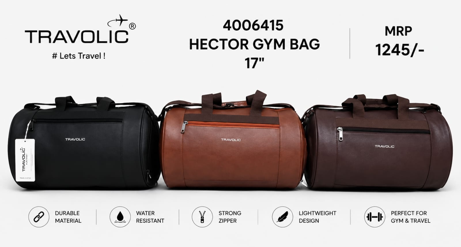 TRAVOLIC Hector 17" Gym & Travel Duffel Bag – Premium Stylish Sports Bag